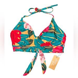 NWT! Kona Sol Multicolor Floral Swim Suit Top Women’s Medium